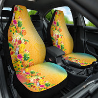 Hawaiian Tropical Fruits and Plants Car Seat Cover Kakau Pattern Summer Vibe