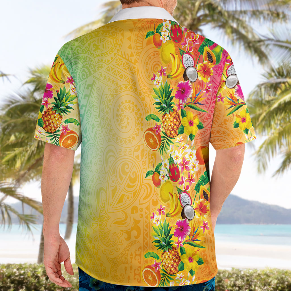 Hawaiian Tropical Fruits and Plants Hawaiian Shirt Kakau Pattern Summer Vibe