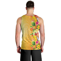 Hawaiian Tropical Fruits and Plants Men Tank Top Kakau Pattern Summer Vibe