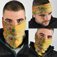 Hawaiian Tropical Fruits and Plants Neck Gaiter Kakau Pattern Summer Vibe