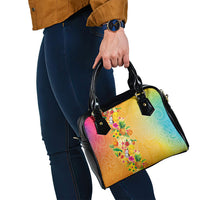 Hawaiian Tropical Fruits and Plants Shoulder Handbag Kakau Pattern Summer Vibe