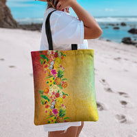Hawaiian Tropical Fruits and Plants Tote Bag Kakau Pattern Summer Vibe