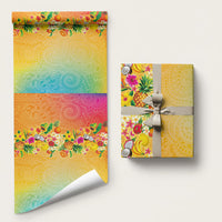 Hawaiian Tropical Fruits and Plants Wrapping Paper Kakau Pattern Summer Vibe