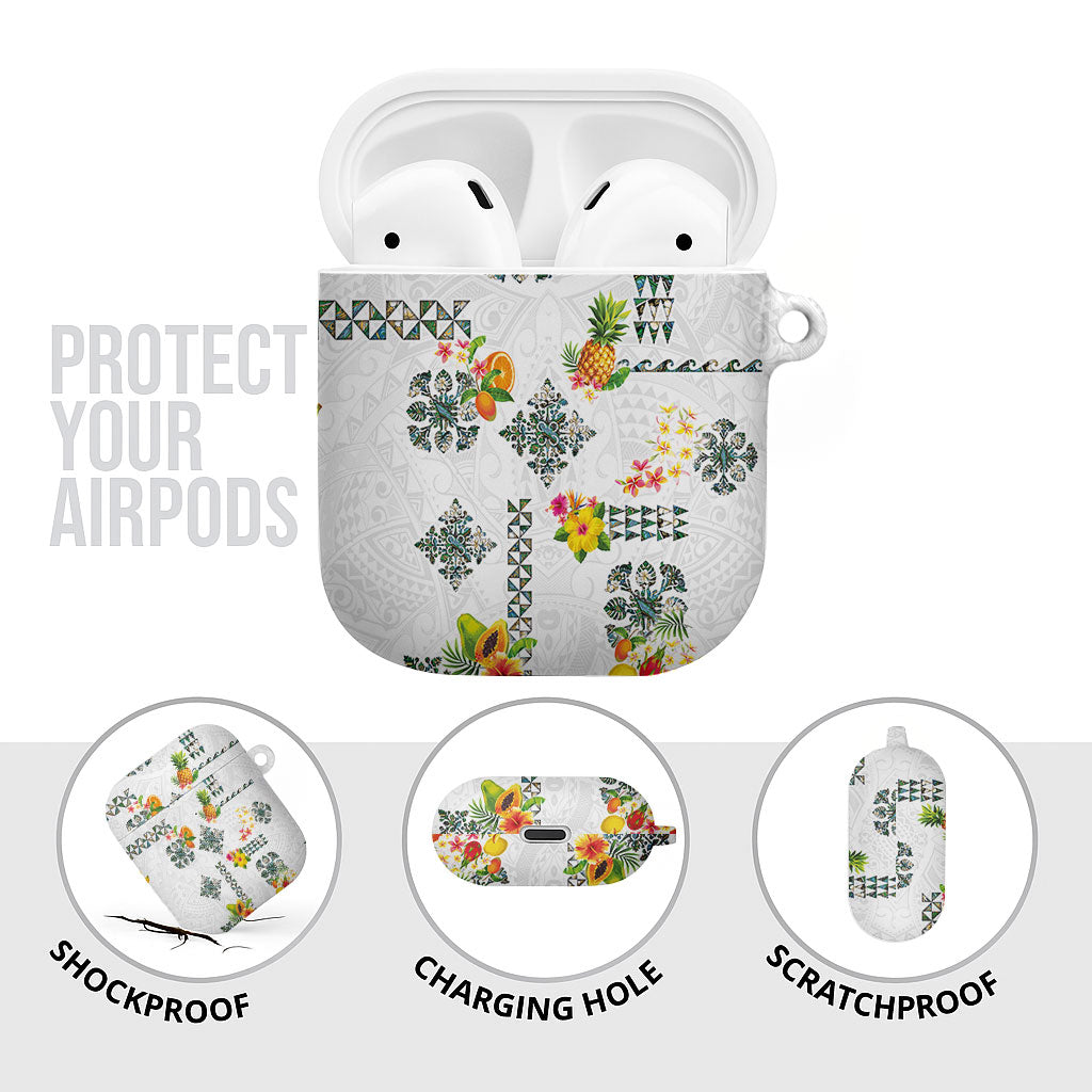 Hawaiian Quilts AirPods Case Tropical Fruits and Plants