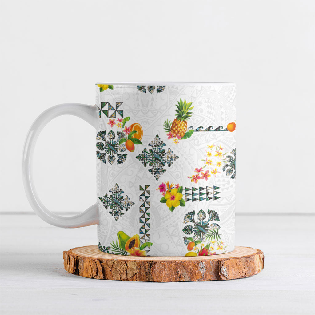 Hawaiian Quilts Ceramic Mug Tropical Fruits and Plants