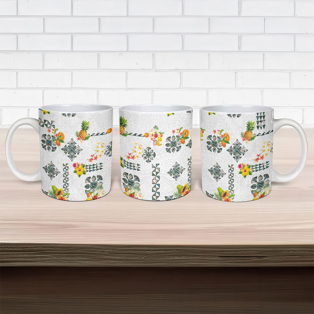 Hawaiian Quilts Ceramic Mug Tropical Fruits and Plants
