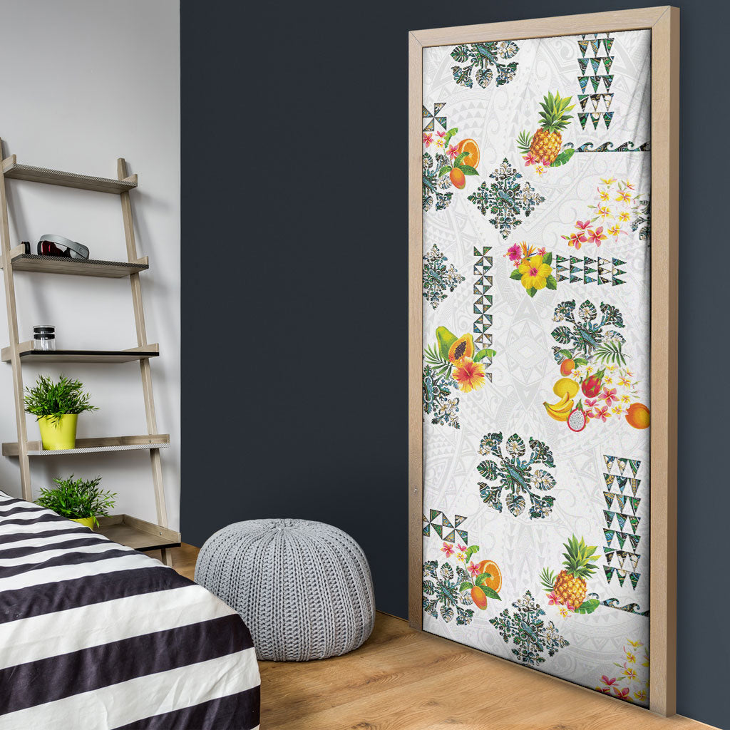 Hawaiian Quilts Door Cover Tropical Fruits and Plants
