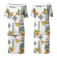 Hawaiian Quilts Family Matching Puletasi and Hawaiian Shirt Tropical Fruits and Plants