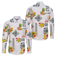 Hawaiian Quilts Family Matching Summer Maxi Dress and Hawaiian Shirt Tropical Fruits and Plants