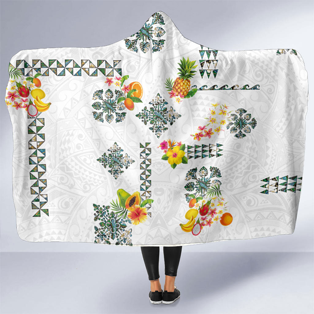 Hawaiian Quilts Hooded Blanket Tropical Fruits and Plants