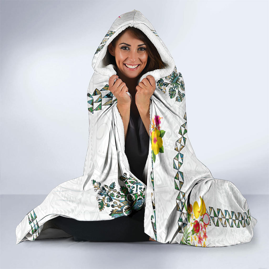 Hawaiian Quilts Hooded Blanket Tropical Fruits and Plants
