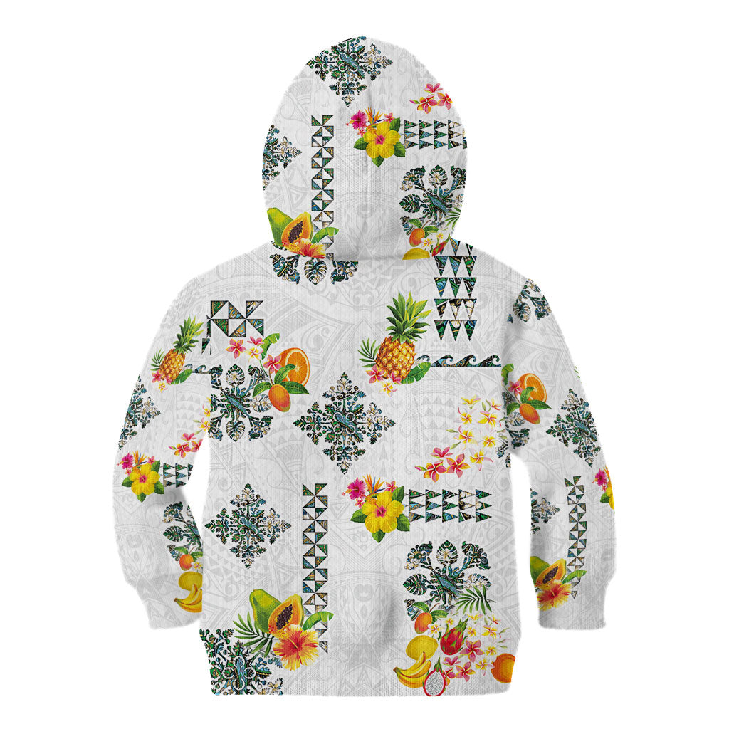 Hawaiian Quilts Kid Hoodie Tropical Fruits and Plants