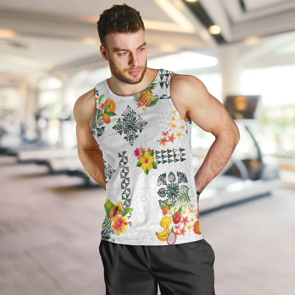 Hawaiian Quilts Men Tank Top Tropical Fruits and Plants