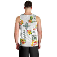 Hawaiian Quilts Men Tank Top Tropical Fruits and Plants