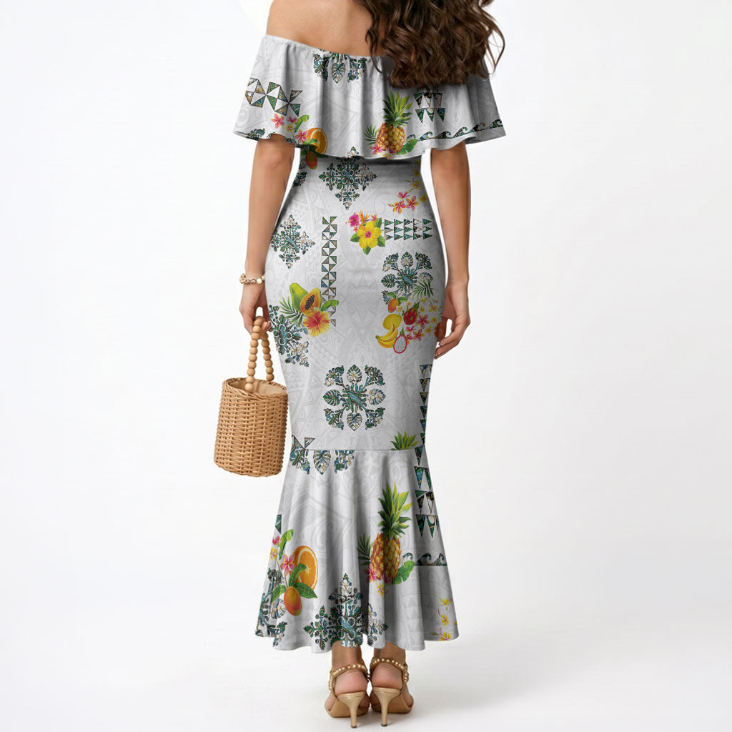 Hawaiian Quilts Mermaid Dress Tropical Fruits and Plants