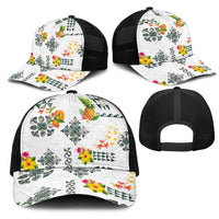 Hawaiian Quilts Mesh Trucker Cap Tropical Fruits and Plants