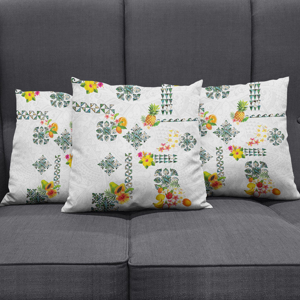 Hawaiian Quilts Pillow Cover Tropical Fruits and Plants