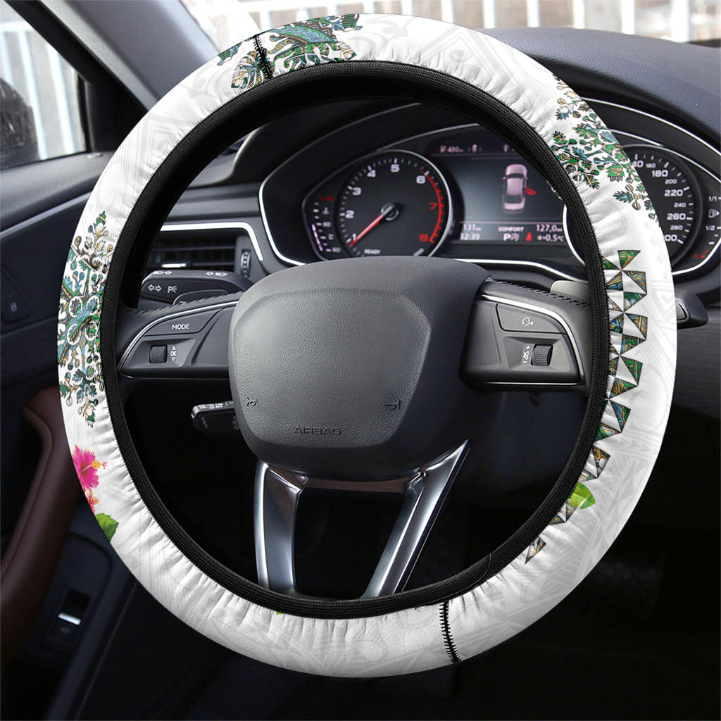 Hawaiian Quilts Steering Wheel Cover Tropical Fruits and Plants