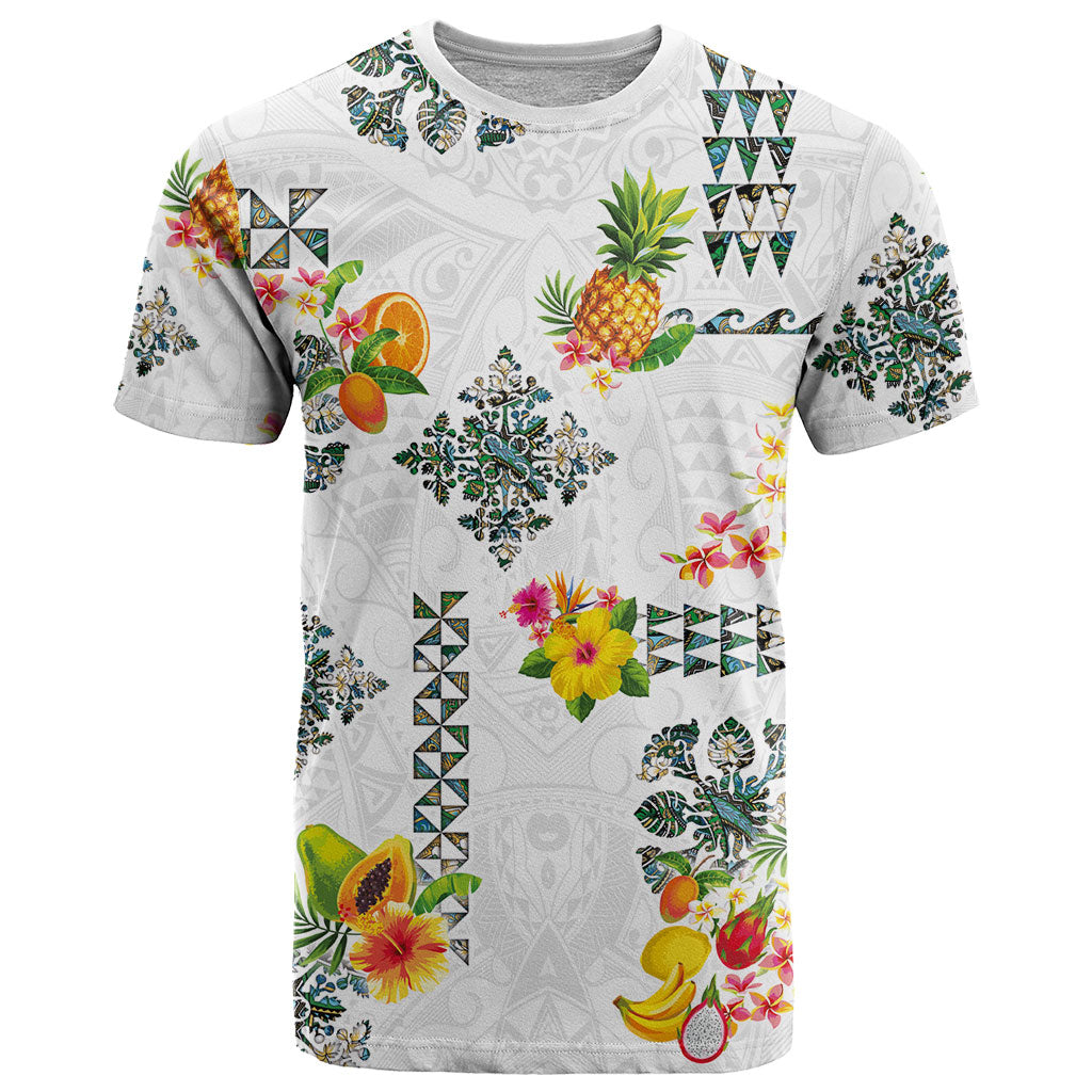 Hawaiian Quilts T Shirt Tropical Fruits and Plants