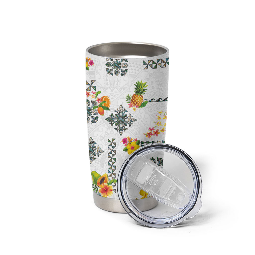 Hawaiian Quilts Tumbler Cup Tropical Fruits and Plants