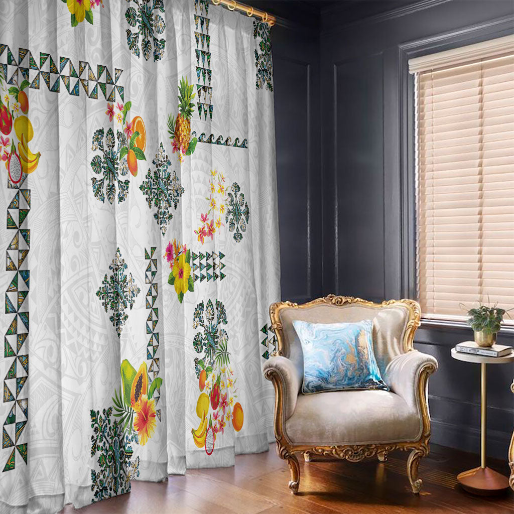 Hawaiian Quilts Window Curtain Tropical Fruits and Plants