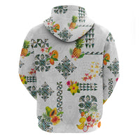 Hawaiian Quilts Zip Hoodie Tropical Fruits and Plants