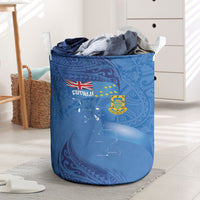 Tuvalu Heritage Laundry Basket Map of the Islands and Polynesia Pattern