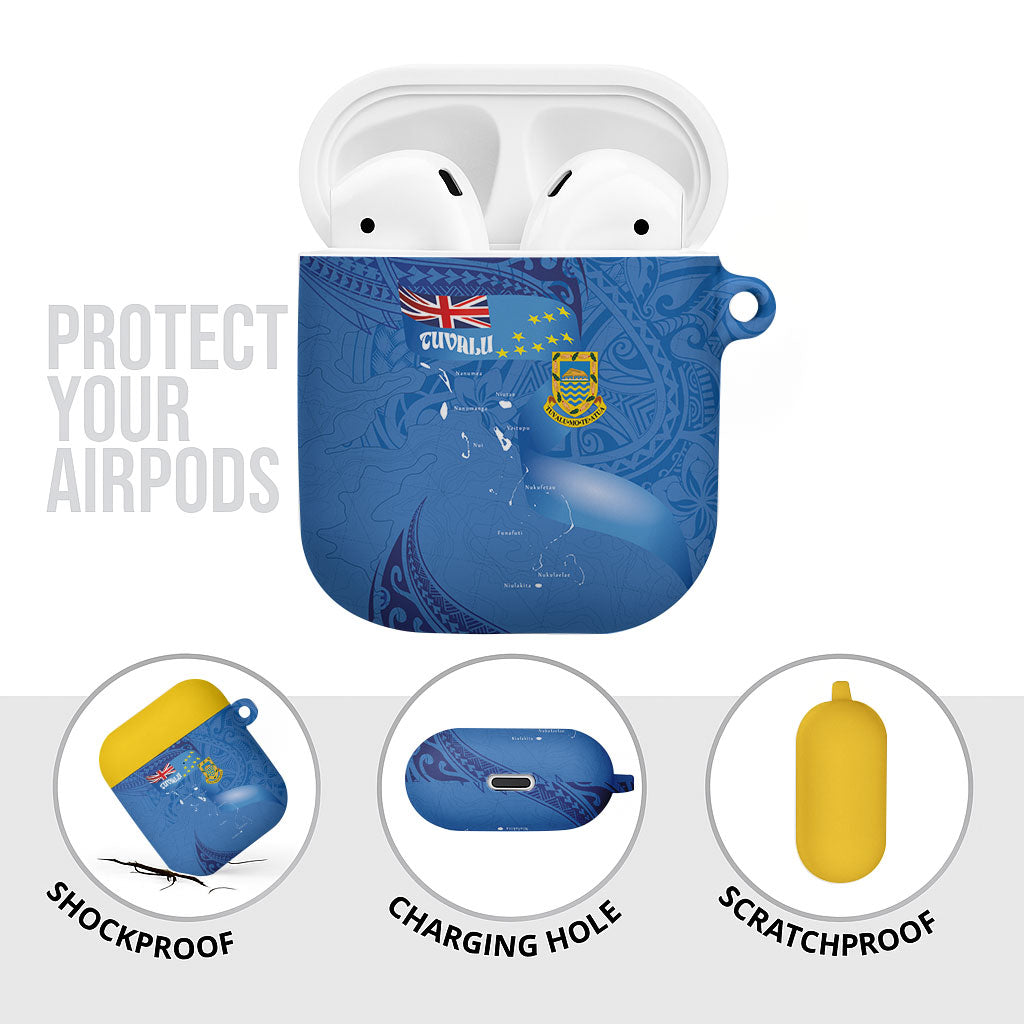 Tuvalu Heritage AirPods Case Map of the Islands and Polynesia Pattern