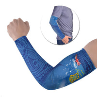 Tuvalu Heritage Arm Sleeves Map of the Islands and Polynesia Pattern