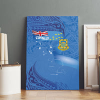 Tuvalu Heritage Canvas Wall Art Map of the Islands and Polynesia Pattern