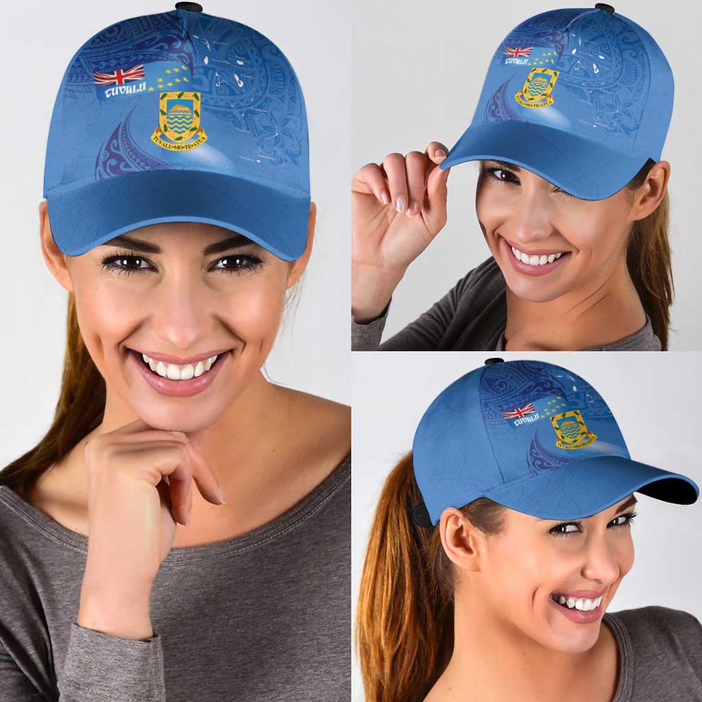 Tuvalu Heritage Classic Cap Map of the Islands and Polynesia Pattern