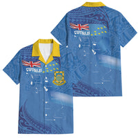 Tuvalu Heritage Family Matching Off Shoulder Maxi Dress and Hawaiian Shirt Map of the Islands and Polynesia Pattern