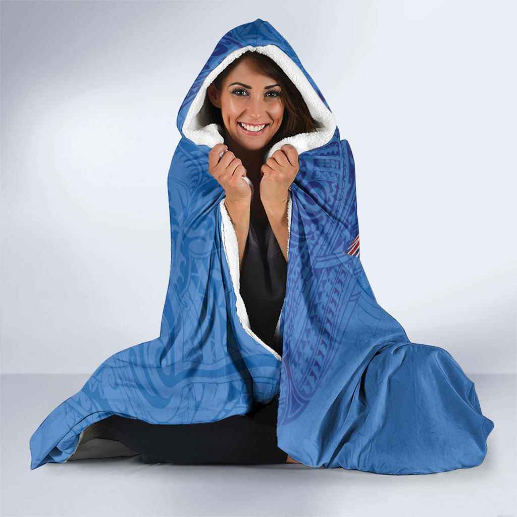 Tuvalu Heritage Hooded Blanket Map of the Islands and Polynesia Pattern