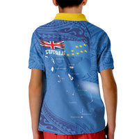 Tuvalu Heritage Kid Polo Shirt Map of the Islands and Polynesia Pattern
