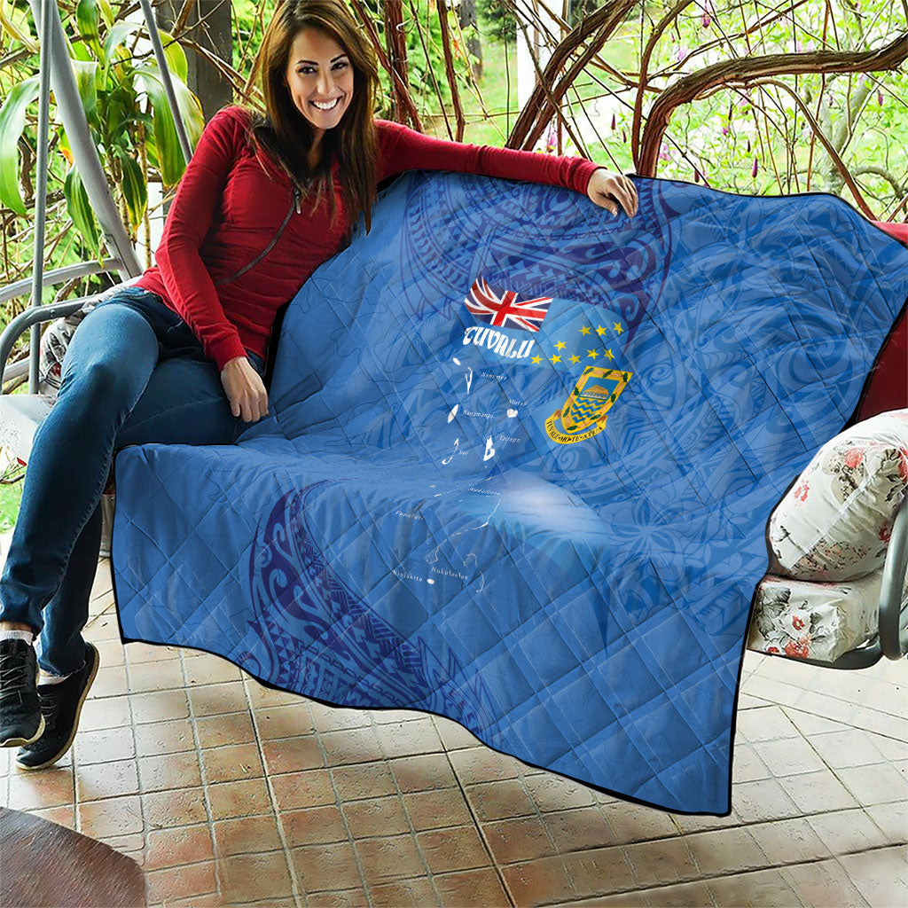 Tuvalu Heritage Quilt Map of the Islands and Polynesia Pattern