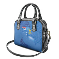 Tuvalu Heritage Shoulder Handbag Map of the Islands and Polynesia Pattern