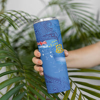 Tuvalu Heritage Skinny Tumbler Map of the Islands and Polynesia Pattern