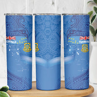 Tuvalu Heritage Skinny Tumbler Map of the Islands and Polynesia Pattern