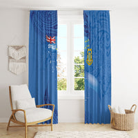 Tuvalu Heritage Window Curtain Map of the Islands and Polynesia Pattern
