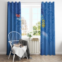 Tuvalu Heritage Window Curtain Map of the Islands and Polynesia Pattern