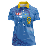 Tuvalu Heritage Women Polo Shirt Map of the Islands and Polynesia Pattern