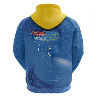Tuvalu Heritage Zip Hoodie Map of the Islands and Polynesia Pattern