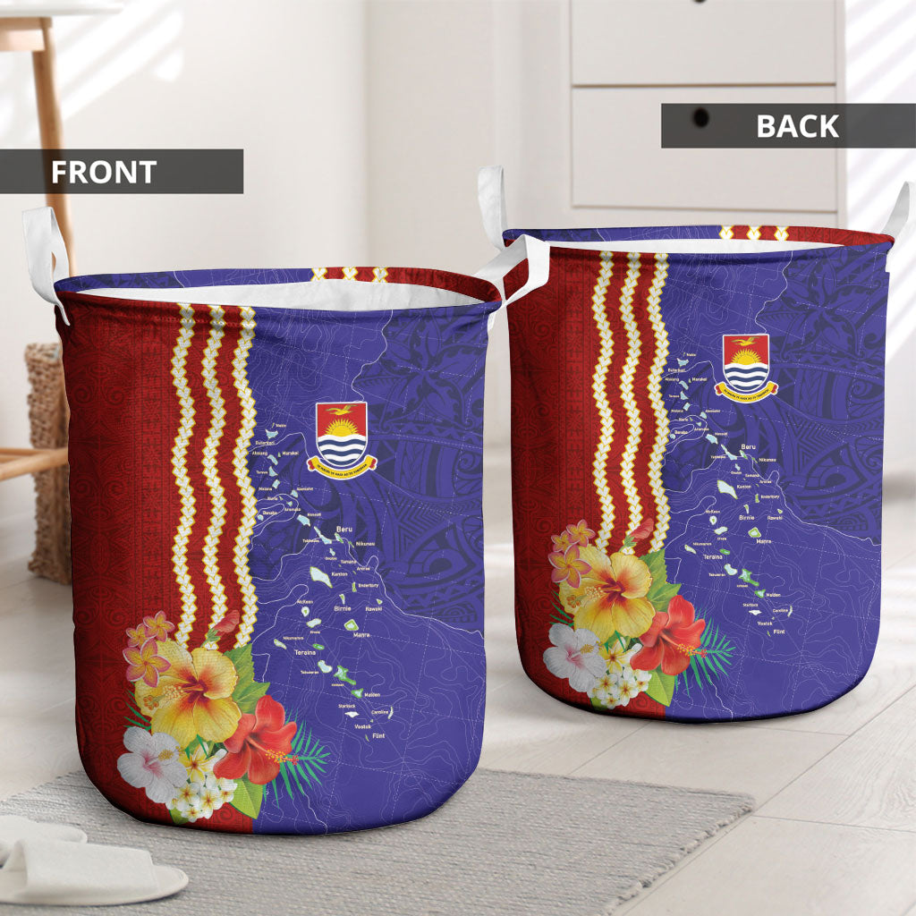 Kiribati Heritage Laundry Basket Map of the Islands and Polynesia Pattern