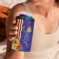 Kiribati Heritage 4 in 1 Can Cooler Tumbler Map of the Islands and Polynesia Pattern