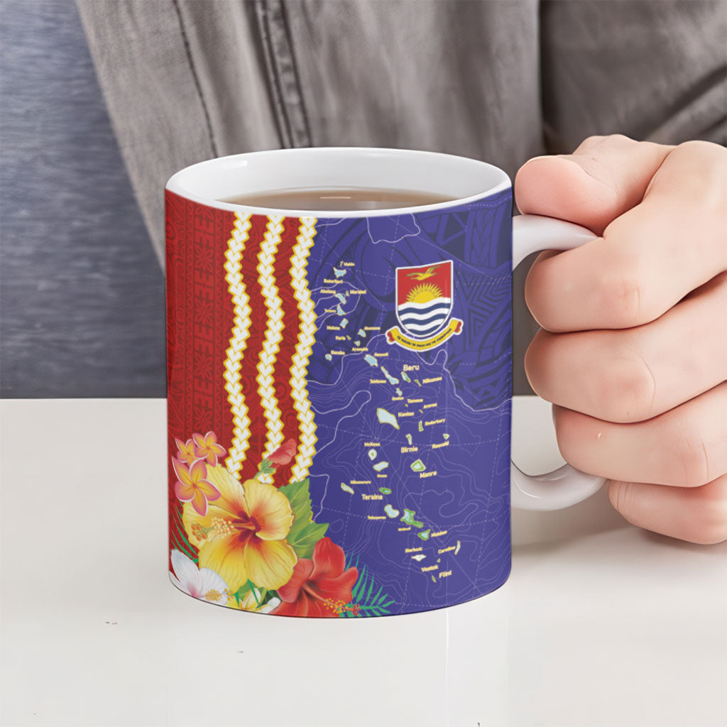 Kiribati Heritage Ceramic Mug Map of the Islands and Polynesia Pattern