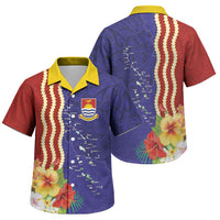 Kiribati Heritage Family Matching Off The Shoulder Long Sleeve Dress and Hawaiian Shirt Map of the Islands and Polynesia Pattern