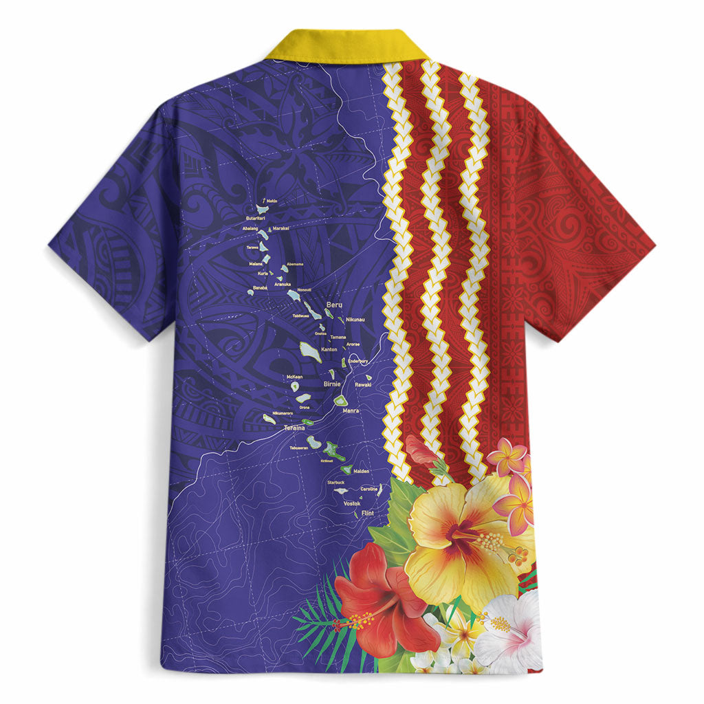 Kiribati Heritage Hawaiian Shirt Map of the Islands and Polynesia Pattern