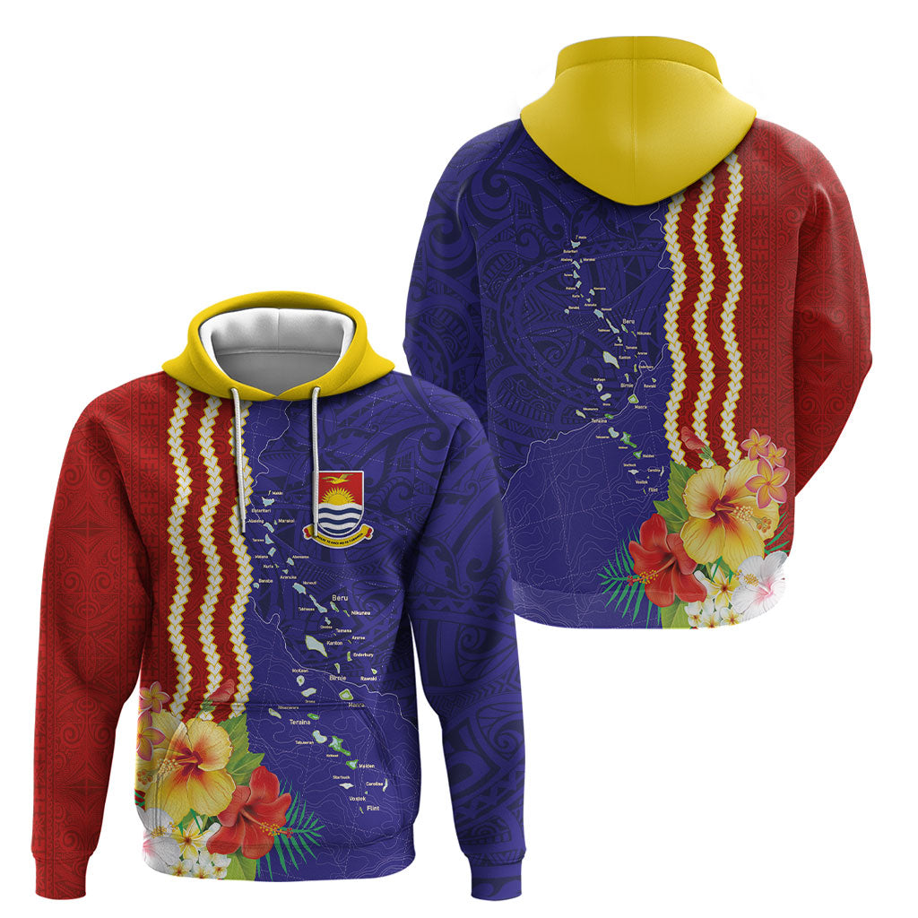 Kiribati Heritage Hoodie Map of the Islands and Polynesia Pattern