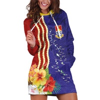 Kiribati Heritage Hoodie Dress Map of the Islands and Polynesia Pattern