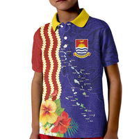 Kiribati Heritage Kid Polo Shirt Map of the Islands and Polynesia Pattern
